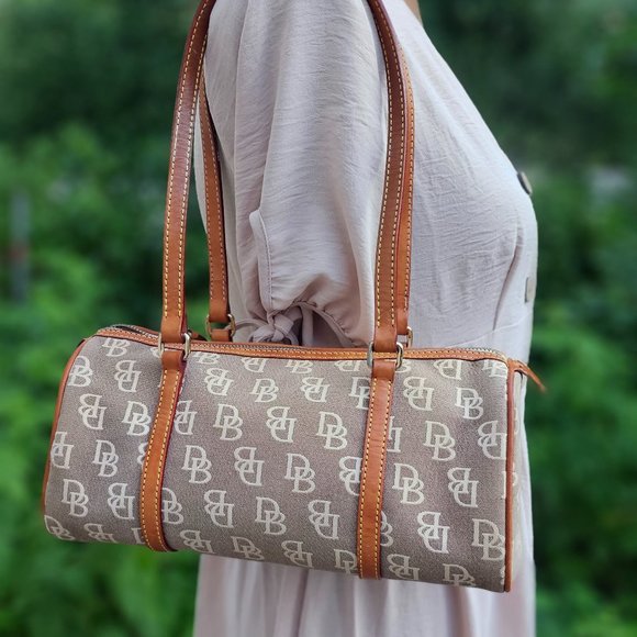 Handbags - Dooney & Bourke Shoulder Bag Monogram Canvas Purse Vintage